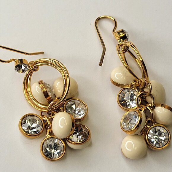 Crystal Charms Cluster Dangle Earrings - Picture 8 of 9